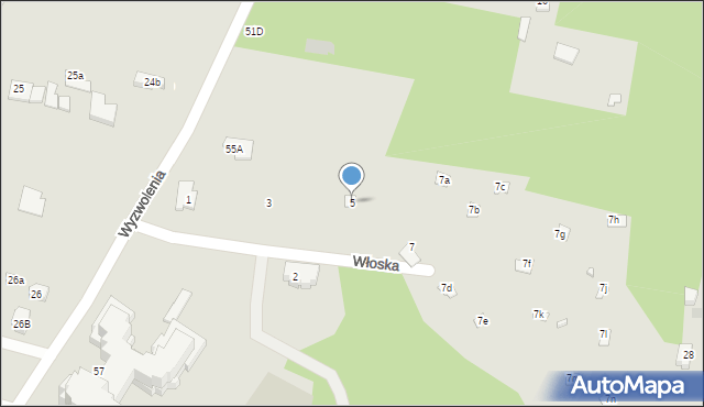 Serock, Włoska, 5, mapa Serock