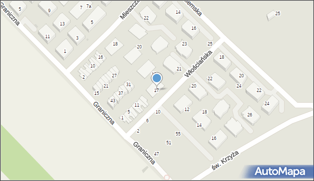 Siechnice, Włościańska, 17, mapa Siechnice