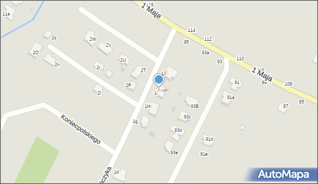 Sieradz, Władysława Warneńczyka, 1k, mapa Sieradz