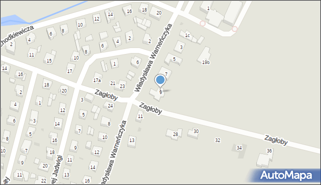 Sieradz, Władysława Warneńczyka, 9, mapa Sieradz