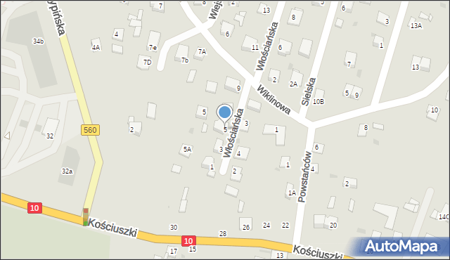 Sierpc, Włościańska, 5, mapa Sierpc