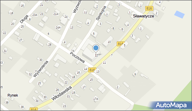 Sławatycze, Włodawska, 12, mapa Sławatycze