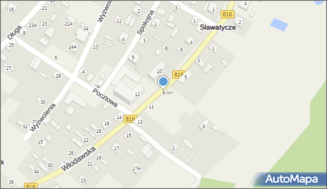 Sławatycze, Włodawska, 7, mapa Sławatycze