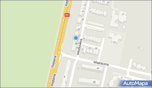 Słupsk, Włodkowica Pawła, 26, mapa Słupska