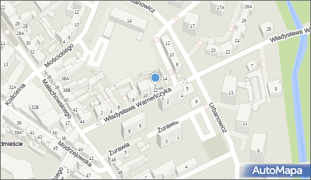 Sosnowiec, Władysława Warneńczyka, 12, mapa Sosnowca