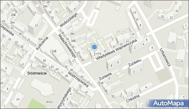 Sosnowiec, Władysława Warneńczyka, 2, mapa Sosnowca