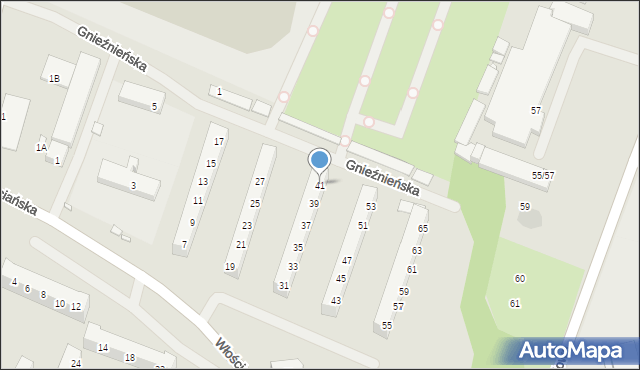 Szczecin, Włościańska, 41, mapa Szczecina