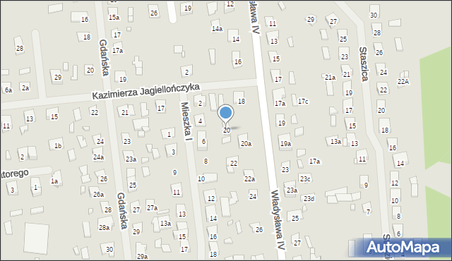 Szczytno, Władysława IV, 20, mapa Szczytno