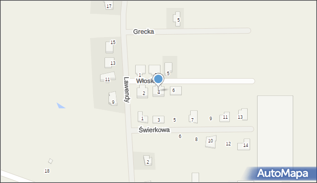 Tomaszew, Włoska, 4, mapa Tomaszew