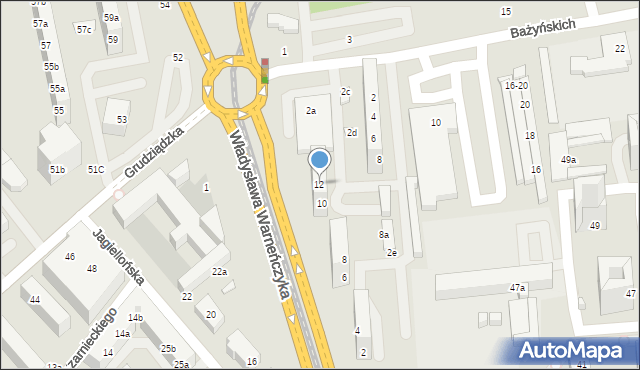 Toruń, Władysława Warneńczyka, 12, mapa Torunia