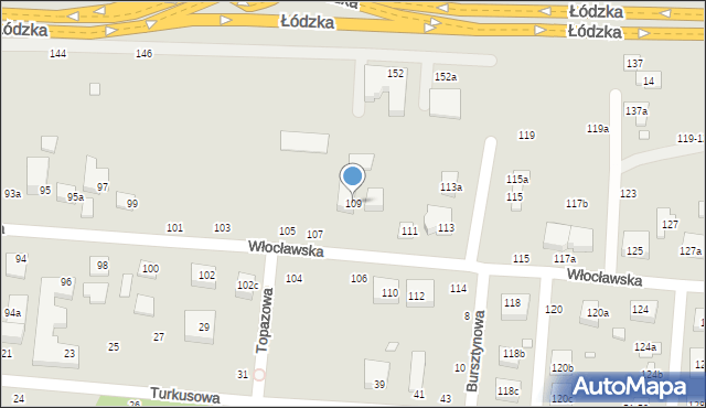 Toruń, Włocławska, 109, mapa Torunia