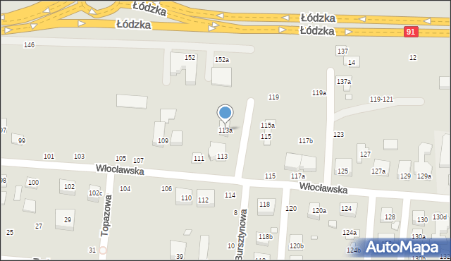 Toruń, Włocławska, 113a, mapa Torunia