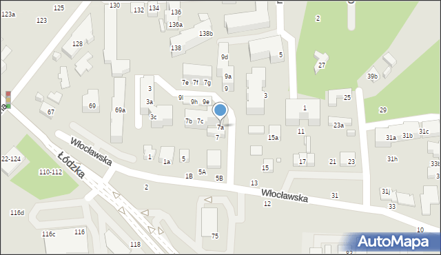 Toruń, Włocławska, 7a, mapa Torunia