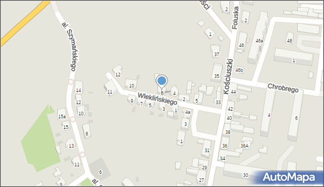 Trzemeszno, Wleklińskiego Władysława, mjr., 6, mapa Trzemeszno