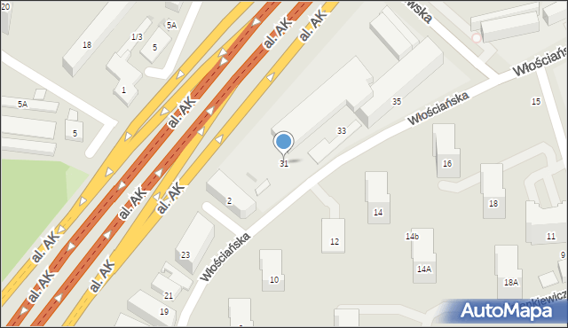 Warszawa, Włościańska, 31, mapa Warszawy