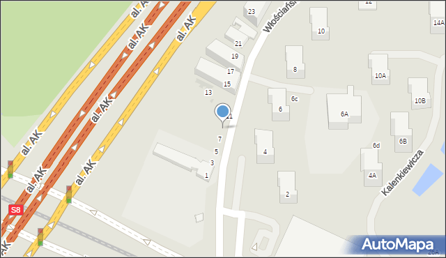 Warszawa, Włościańska, 9, mapa Warszawy