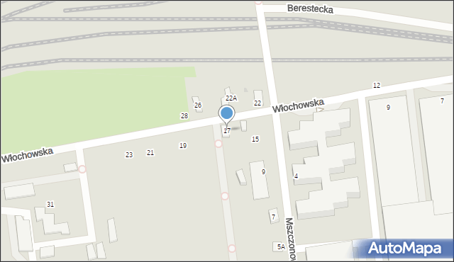 Warszawa, Włochowska, 17, mapa Warszawy