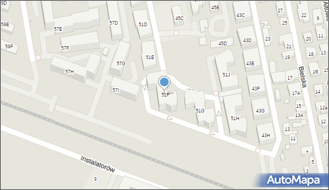 Warszawa, Włodarzewska, 51F, mapa Warszawy