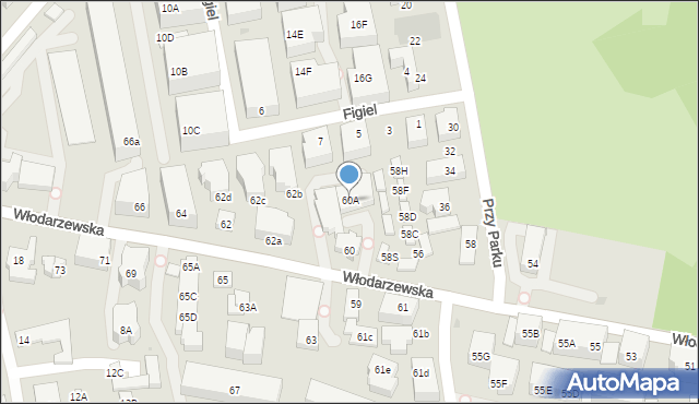 Warszawa, Włodarzewska, 60A, mapa Warszawy