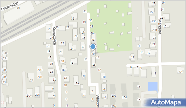 Warszawa, Włoczewskich Jerzego i Władysławy, 20, mapa Warszawy