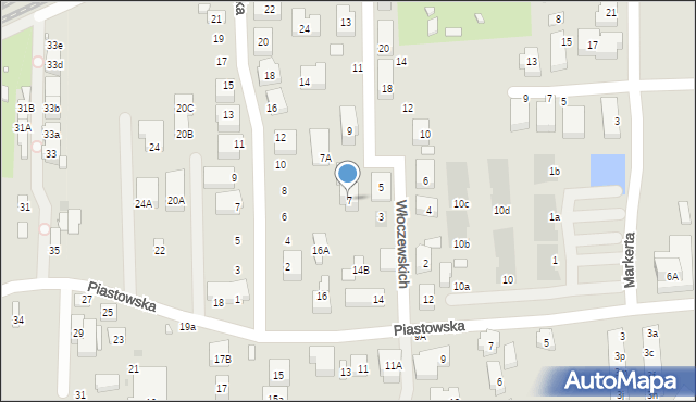 Warszawa, Włoczewskich Jerzego i Władysławy, 7, mapa Warszawy