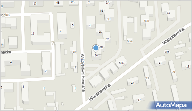 Warszawa, Władysława Hermana, 2A, mapa Warszawy