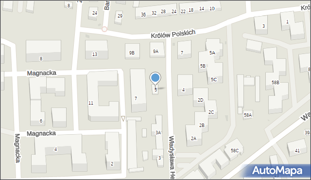 Warszawa, Władysława Hermana, 5, mapa Warszawy