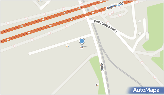 Warszawa, Włóki, 69, mapa Warszawy