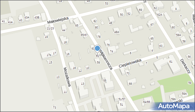 Warszawa, Włókiennicza, 61, mapa Warszawy