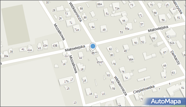 Warszawa, Włókiennicza, 65, mapa Warszawy