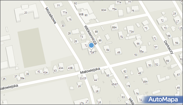 Warszawa, Włókiennicza, 71a, mapa Warszawy