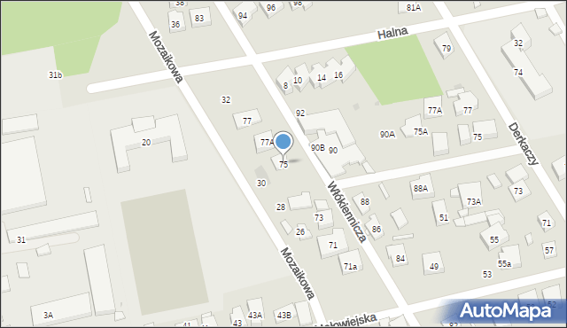 Warszawa, Włókiennicza, 75, mapa Warszawy
