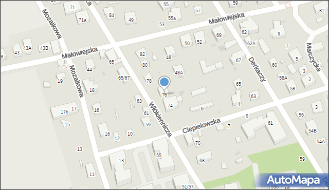 Warszawa, Włókiennicza, 76, mapa Warszawy