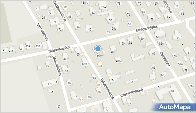 Warszawa, Włókiennicza, 80, mapa Warszawy