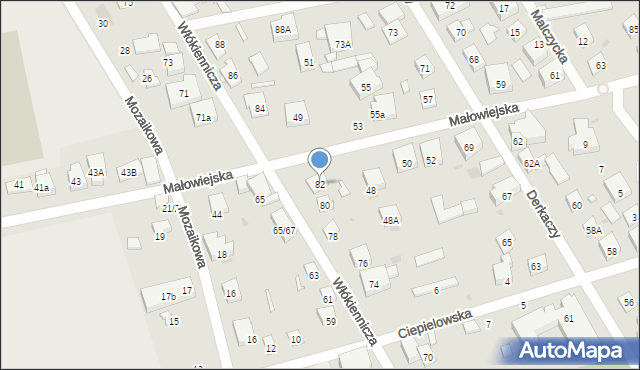 Warszawa, Włókiennicza, 82, mapa Warszawy