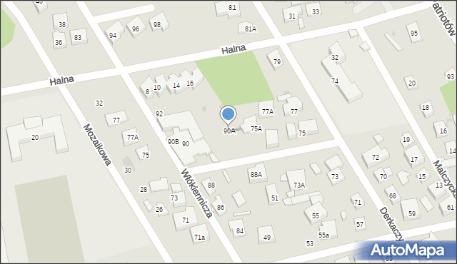 Warszawa, Włókiennicza, 90A, mapa Warszawy