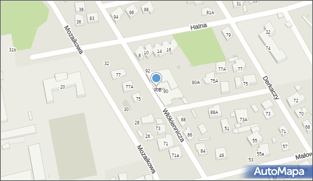 Warszawa, Włókiennicza, 90B, mapa Warszawy