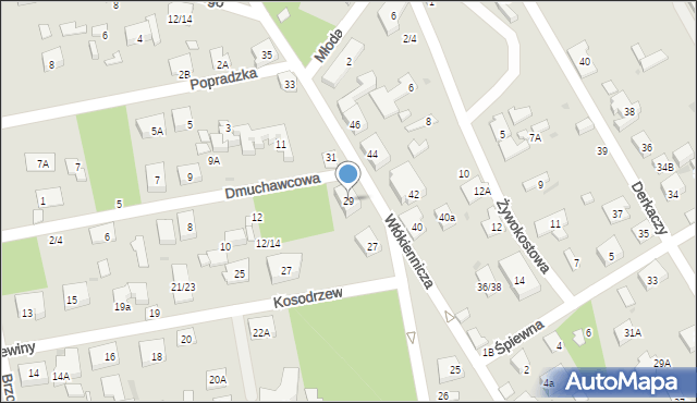 Warszawa, Włókiennicza, 29, mapa Warszawy