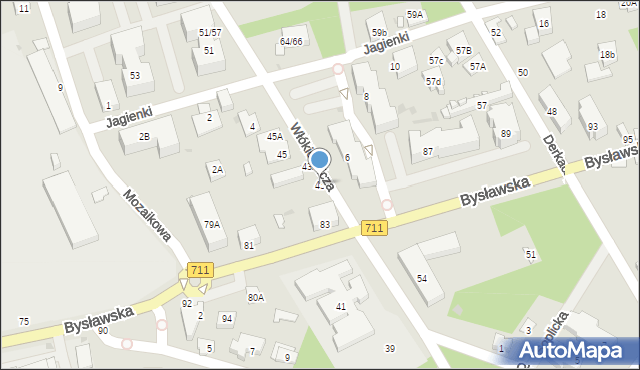 Warszawa, Włókiennicza, 43, mapa Warszawy