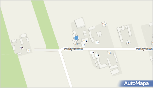 Władysławów, Władysławów, 13, mapa Władysławów