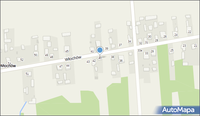 Włochów, Włochów, 40, mapa Włochów