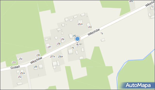 Włochów, Włochów, 75, mapa Włochów