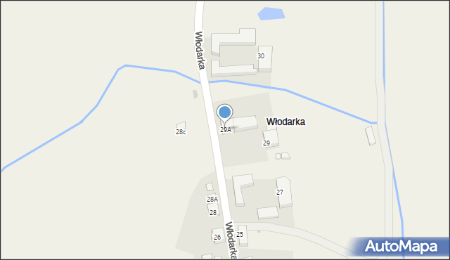 Włodarka, Włodarka, 29A, mapa Włodarka