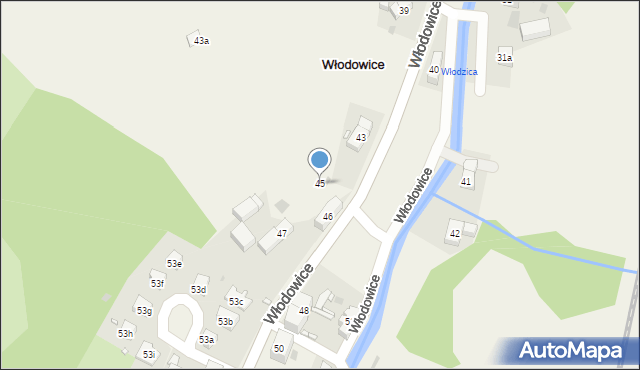 Włodowice, Włodowice, 45, mapa Włodowice