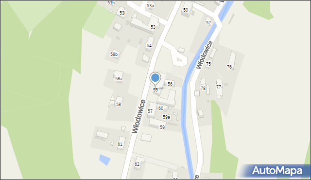 Włodowice, Włodowice, 55, mapa Włodowice