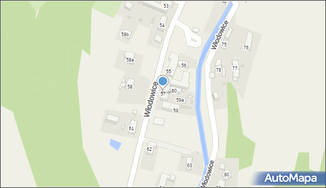 Włodowice, Włodowice, 57, mapa Włodowice