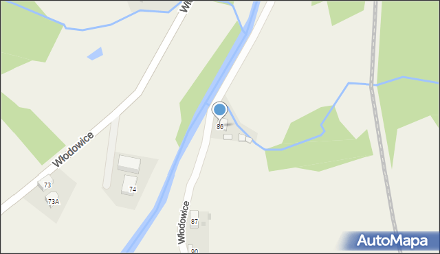 Włodowice, Włodowice, 86, mapa Włodowice