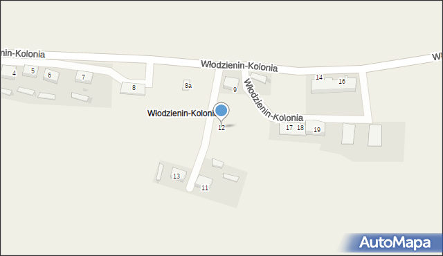 Włodzienin-Kolonia, Włodzienin-Kolonia, 12, mapa Włodzienin-Kolonia