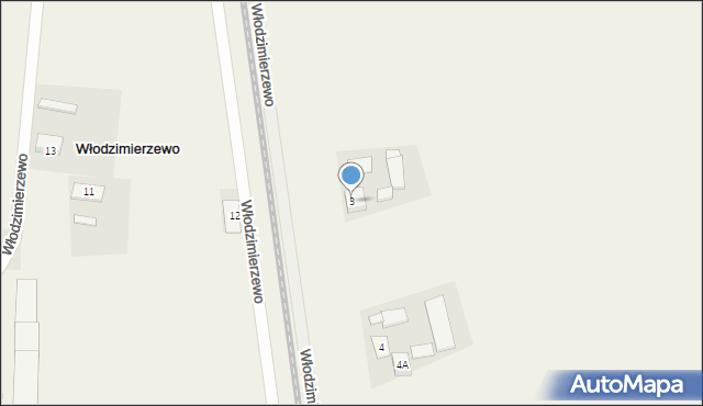 Włodzimierzewo, Włodzimierzewo, 3, mapa Włodzimierzewo