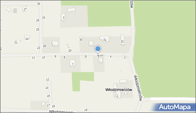 Włodzimierzów, Włodzimierzów, 5, mapa Włodzimierzów